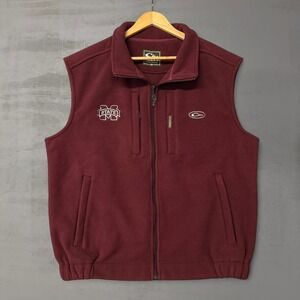 Drake Waterfowl Vest Maroon Mississippi State Bulldogs Fleece XL